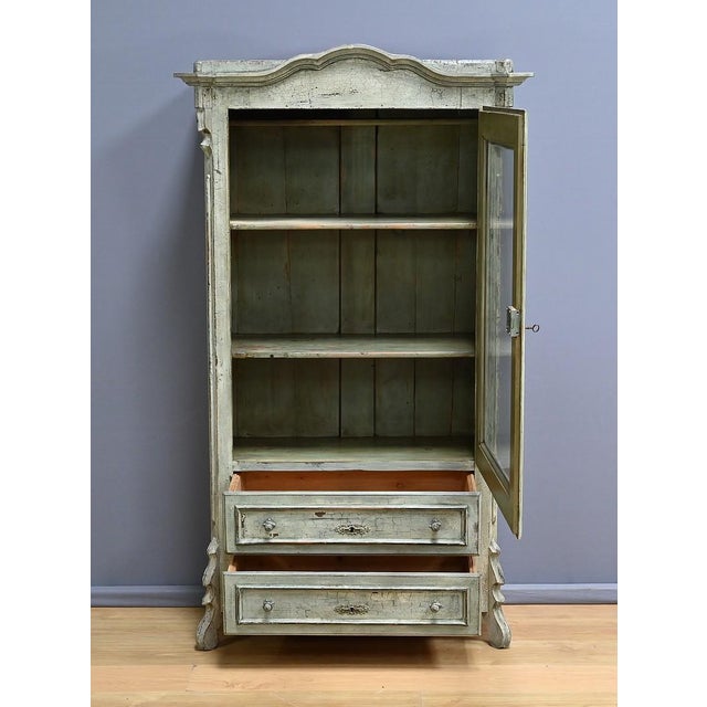 Painted Wooden Glass Bonnetière For Sale - Image 16 of 18