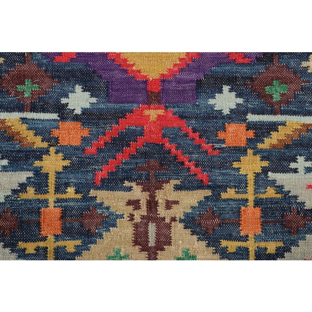 Traditional Rug & Kilim’s Dhurrie Runner Rug in Colorful Geometric Patterns For Sale - Image 3 of 7