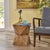 Modern Vintage-Inspired Concrete Side Table With Hand-Painted Wood-Look Finish For Sale - Image 3 of 8