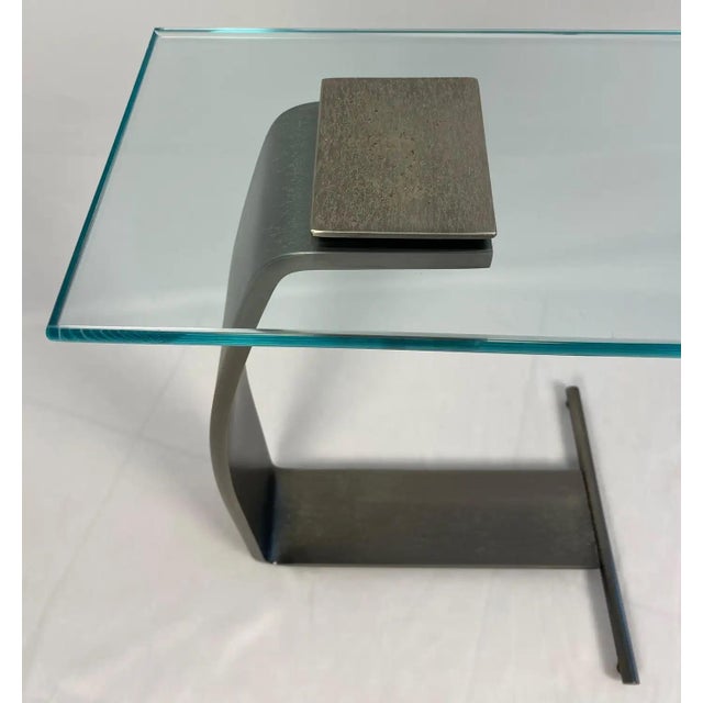 Pair of Rick Berry Tables for DIA, Pair of Steel & Glass Side Tables, Drink Tables from Design Institute of America Bring...