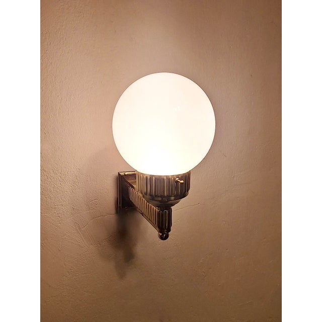 Astoria Brass and Glass Wall Light by Josef Hoffmann For Sale - Image 6 of 10