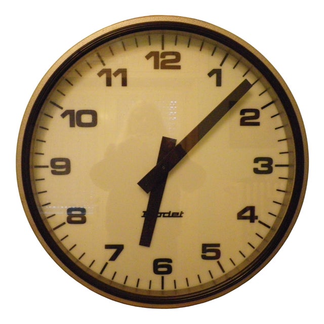 Large Model Bodet Station Clock in Steel Frame, 1970s For Sale