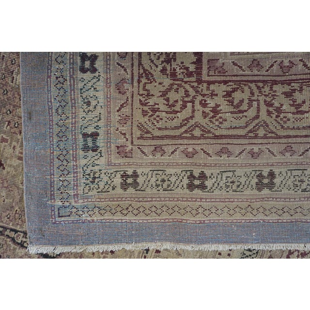 1900s Beige Paisley Floral Room Size Antique Knotted Wool Indian Agra Carpet Rug For Sale - Image 10 of 10