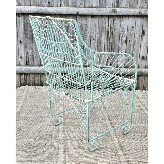 Mid-Century Modern Vintage Wrought Iron Outdoor Patio Furniture, Attributed For Sale - Image 3 of 10