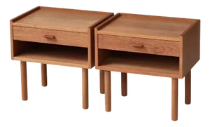 Oak Bedside Tables by Hans J. Wegner for Ry Møbelfabrik, Denmark, 1960s, Set of 2