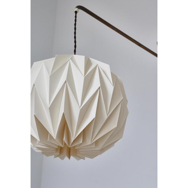 Scandinavian Modern Brass Swing Arm Lamp with Le Klint Shade, 1960s For Sale - Image 11 of 12