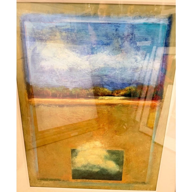 Transitional Fiona Hoop Signed Horizon Landscape Painting For Sale - Image 3 of 8