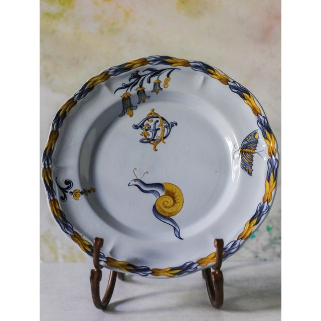 Late 19th Century Émile Gallé “Animaux Héraldiques” Faience Plates - Pair For Sale - Image 12 of 13