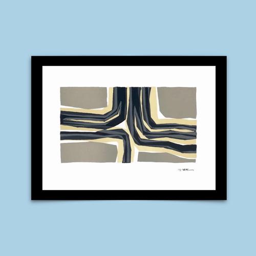 Ubac raoul (1910-1985) abstract composition lithography on bfk rives paper arte printer, circa 1985 signed in the board 47...