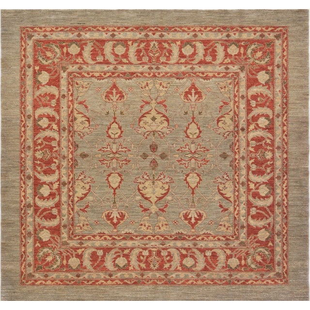 Persian Mansour Superb Quality Handmade Square Agra Rug - 6′8″ × 7′ For Sale - Image 3 of 4