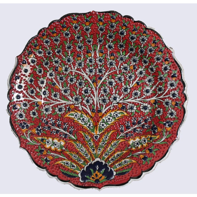 Abstract Decorative Handmade Turkish Wall Plates - A Pair For Sale - Image 3 of 6
