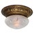 French frosted and clear, cut glass globe flush mount Brass glass holder E27 / E26 Up to 250V (Europe/UK Standard).The...