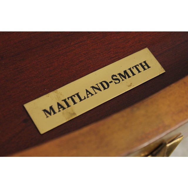 Maitland Smith Round Mahogany Leather Top Center Table For Sale - Image 16 of 17