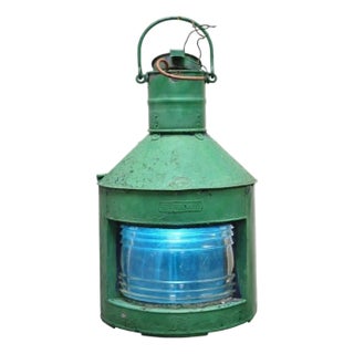 Antique Eli Griffith & Sons Green Marine Masthead Ship Lantern Light Fixture For Sale