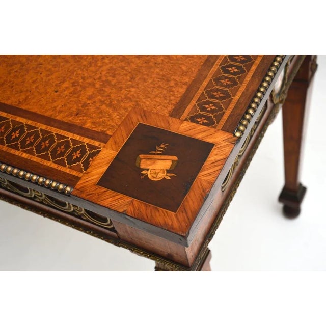 Antique French Inlaid Walnut Ormolu Mounted Desk, 1800s For Sale - Image 9 of 18