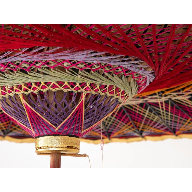 Gold Umbrella With Rainbow Accent For Sale - Image 10 of 12