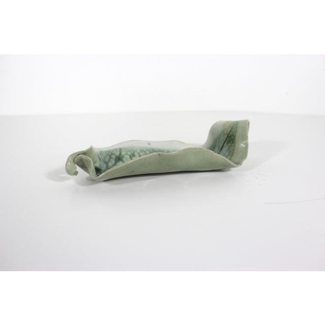 Vintage Studio Pottery Ceramic Leaf Dish For Sale - Image 6 of 12