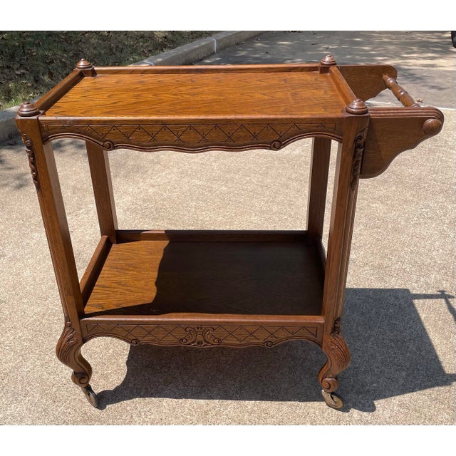 French Country Tea or Bar Cart For Sale - Image 4 of 11