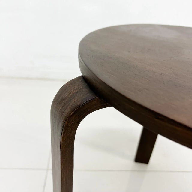 Alvar Aalto 1980s Tripod Stool Iconic Design Style of Alvar Aalto Denmark For Sale - Image 4 of 10