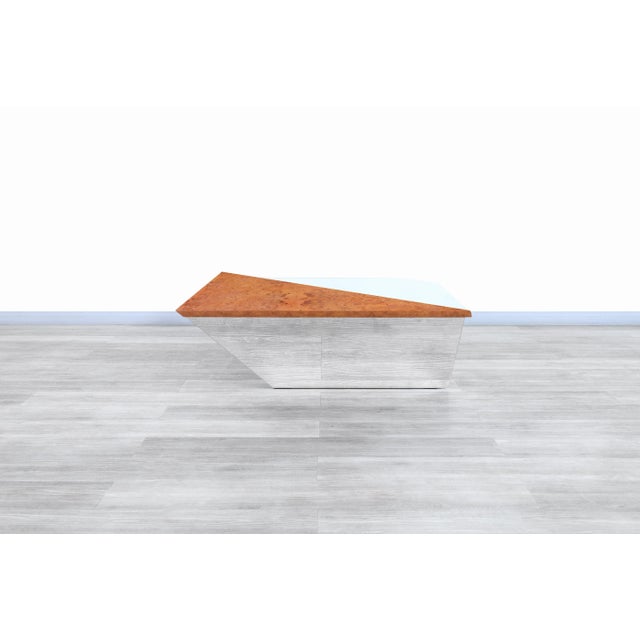 Vintage Burl Wood Coffee Table Attributed to J. Wade Beam for Brueton, 1970s For Sale In Los Angeles - Image 6 of 12