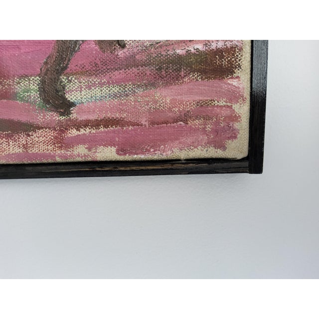 Raspberry Red 1947 Interior Oil Painting on Linen by Swedish Artist Ulla Borgstrom For Sale - Image 8 of 17