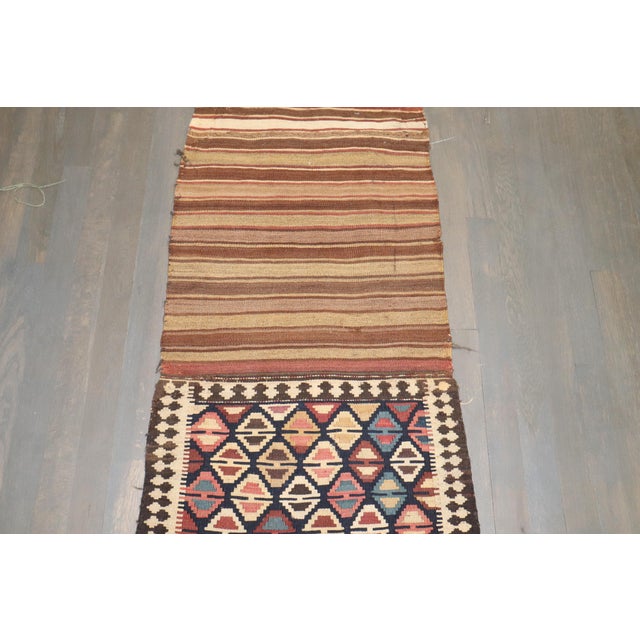 19th Century Zabihi Collection Tribal Caucasian Kilim Textile Rug - 1'8" x 7'7" For Sale - Image 4 of 11