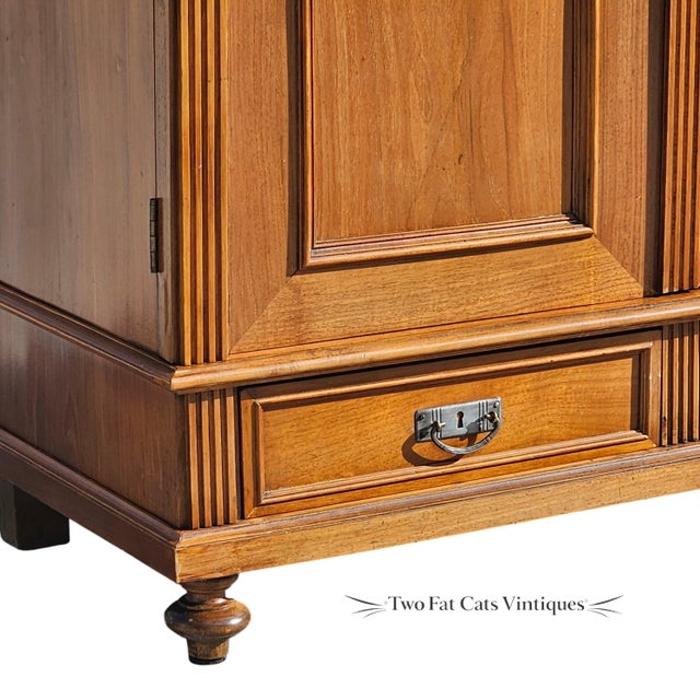 Wood Antique Victorian Mirrored Wardrobe | Armoire | Linen Press | Circa 1880–1910 For Sale - Image 7 of 18