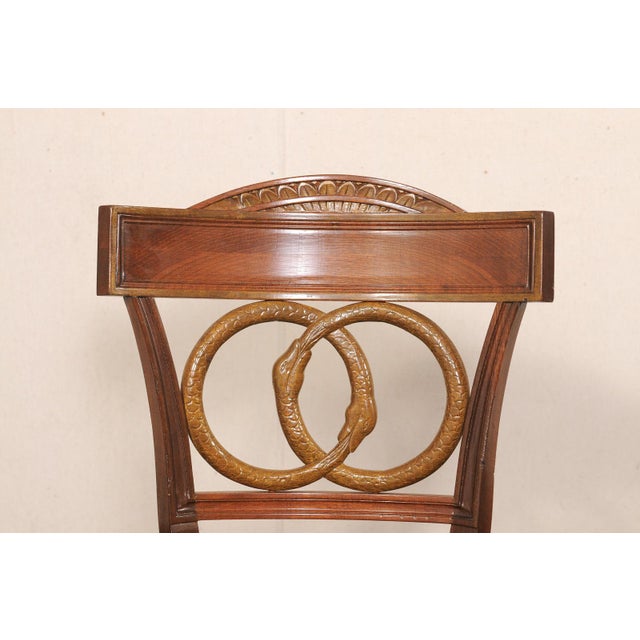Mid 20th Century French Set of "Ouroboros" Back Dining Chairs For Sale - Image 5 of 12