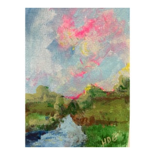 Morning in the Valley - Original Abstract Watercolor Landscape by Artist Heather Dawn Batchelor For Sale