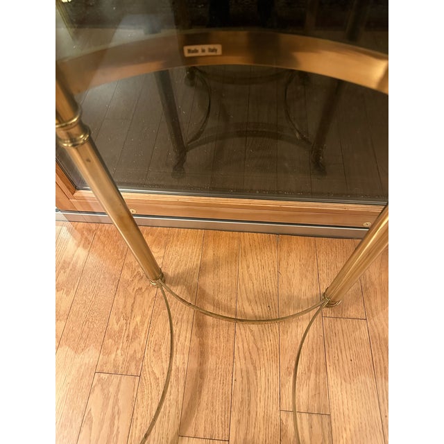 Beautiful Hollywood Regency Style Round Side-Accent Table. Glass Diameter is 24 Inches, Height is 23 Inches. Made in...