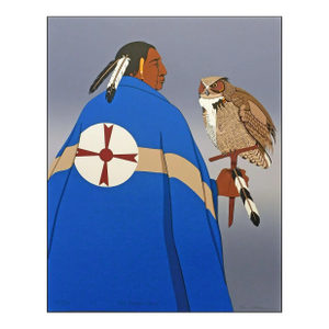 Kim Means "Owl Medicine Man" Hand Signed Unframed Artwork