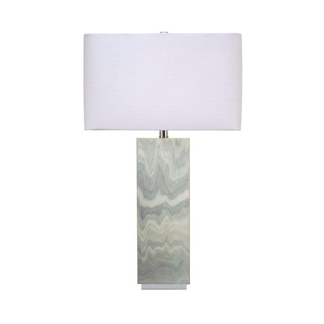 Summit Table Lamp, Pale Blue Lacquer For Sale