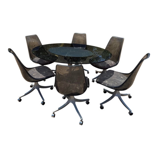 1970s Vintage Chromcraft Dining Set of 7 For Sale