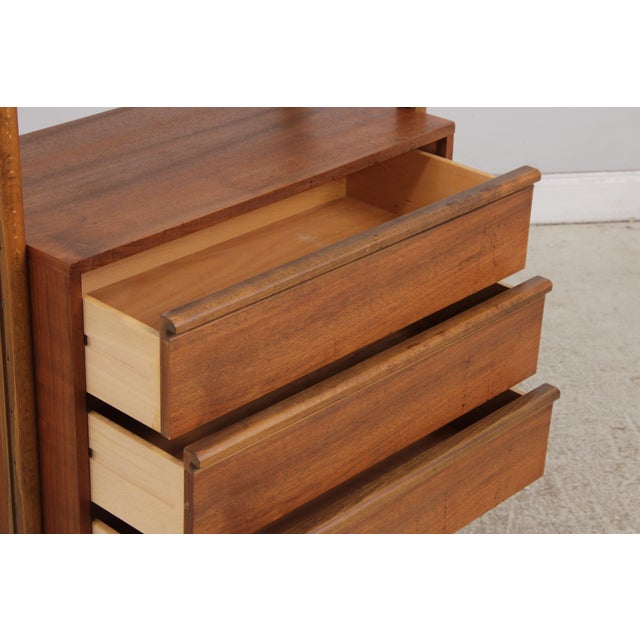 Brown Mid Century Modern Walnut Bookcase Etagere Unit For Sale - Image 8 of 15