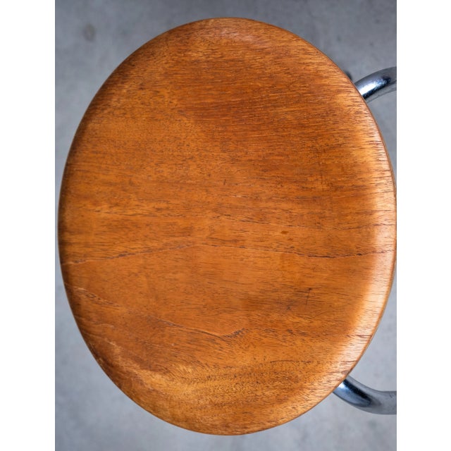 Stool in Teak with Chrome Base, Denmark, 1960s For Sale - Image 4 of 6