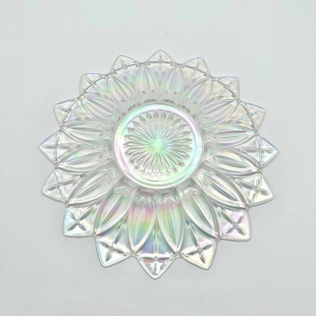 Federal Glass Vintage 1960s Federal Glass Iridescent Chip and Dip Bowl Set For Sale - Image 4 of 11