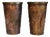 Art Nouveau Copper Mixed Metal Cups with Floral Motif Embossings, France, 1920s, Set of 2 For Sale