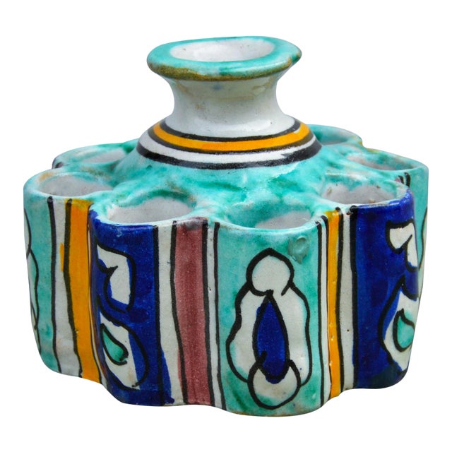 Colorful Moroccan Ceramic Catchall For Sale
