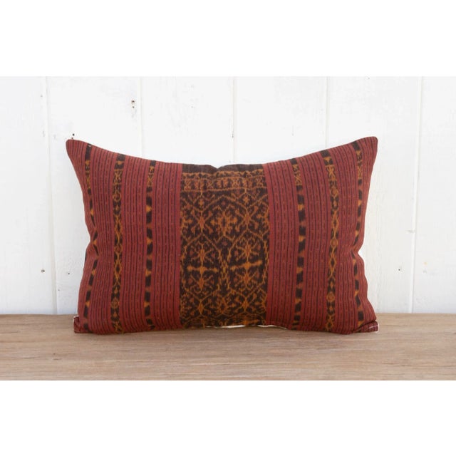 19th Century Tiji Antique Sumatran Ikat Pillow For Sale - Image 5 of 8