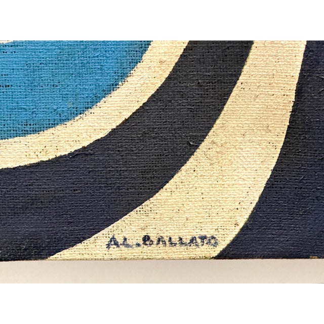 Large Mid Century abstract Oil on Burlap Alexander Calder School, Circa 1950s For Sale - Image 13 of 18
