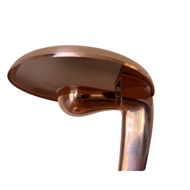 Art Deco Vintage Art Deco 1940s Copper Desk Cobra Desk Lamp Faries Restored Rewired Machine Age For Sale - Image 3 of 10