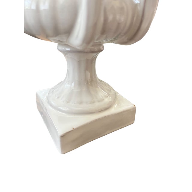 Mid-20th Century Italian Neoclassical White Glazed Ceramic Urn, 10.5" For Sale In Jacksonville, FL - Image 6 of 11