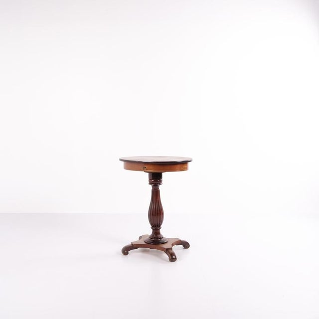 Side Table with Hand-Polished Mahogany Top, 1890s For Sale - Image 4 of 13