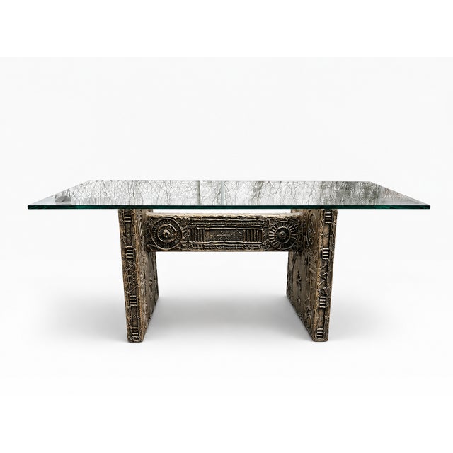 1960s 1960s Attributed Adrian Pearsall for Craft Associates Brutalist Sculptural Glass Top Dining Table For Sale - Image 5 of 15