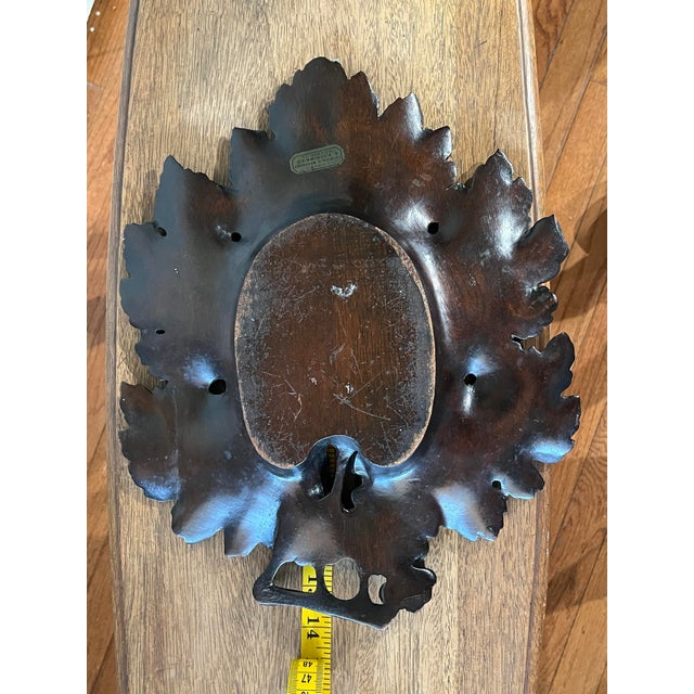 1910s American Art Nouveau Carved Mahogany Grape Leaf Tray by E. Kopriwa Co. For Sale - Image 9 of 12