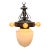 1920s Pendant With Acorn Shaped Shade and Four Bare Bulbs and Original Paint Finish For Sale