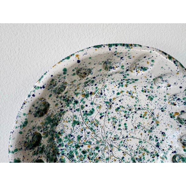 Vintage Handmade and Hand-Painted Decorative Art Pottery Plate For Sale In Miami - Image 6 of 10