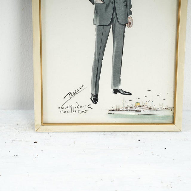 Signed Caricature by Regazzo, 1965
