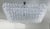 Italian rectangular shaped chandelier with clear polyhedron / polyhedral shaped Murano glasses mounted on white metal...