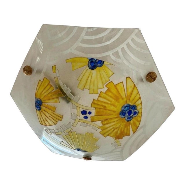 Glass Vintage French Art Deco Pendant Light, 1920s For Sale - Image 7 of 7